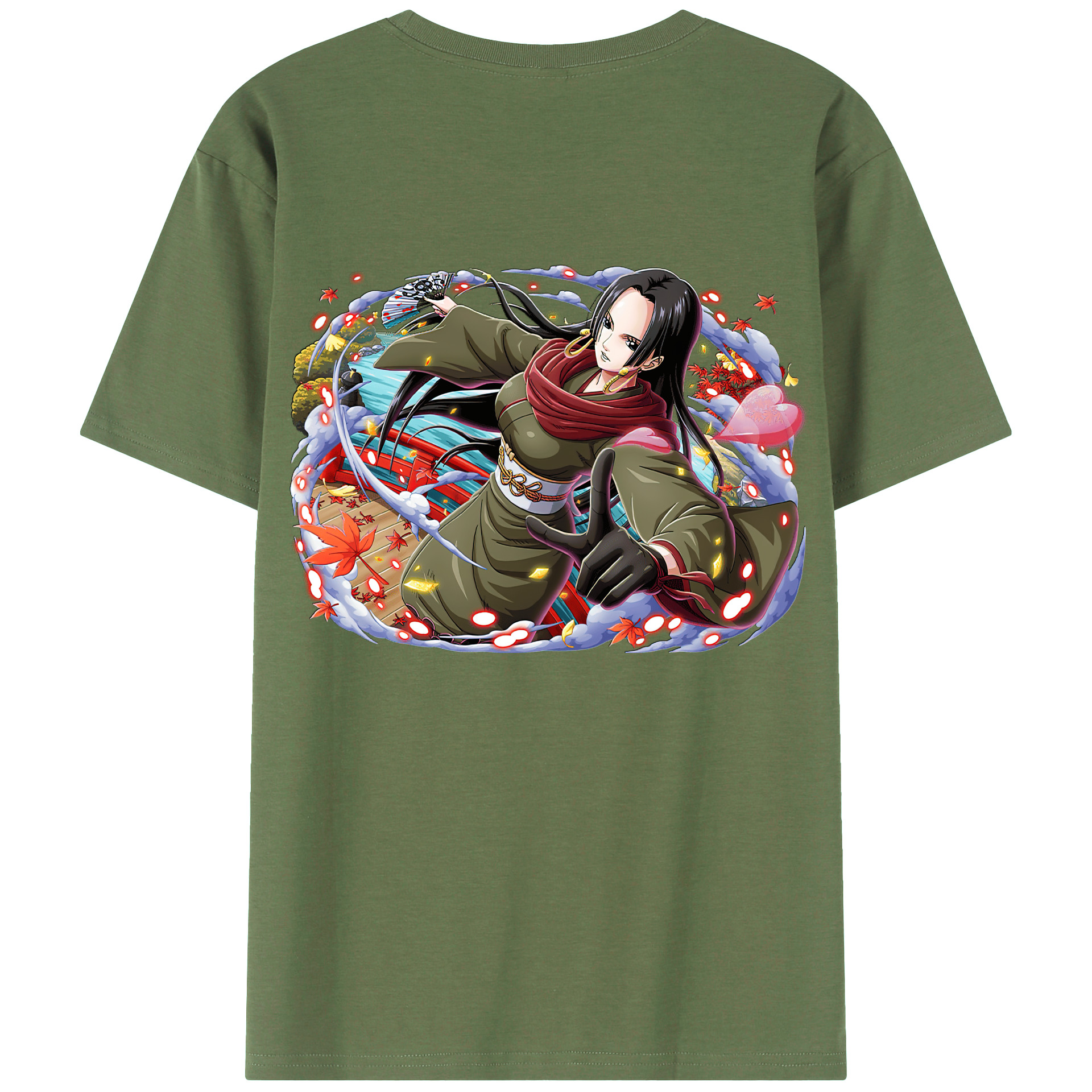 ワンピース ボア・ハンコック ONE PIECE Boa·Hancock 綿100％ メンズ半袖Tシャツ（バックプリント） 通気性